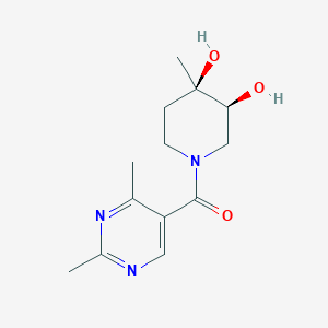 molecular formula C13H19N3O3 B5664372 (3S*,4R*)-1-[(2,4-dimethylpyrimidin-5-yl)carbonyl]-4-methylpiperidine-3,4-diol 