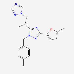 molecular formula C20H22N6O B5664398 1-(4-methylbenzyl)-3-(5-methyl-2-furyl)-5-[1-methyl-2-(1H-1,2,4-triazol-1-yl)ethyl]-1H-1,2,4-triazole 