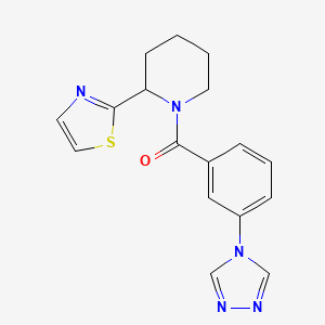 molecular formula C17H17N5OS B5664402 2-(1,3-thiazol-2-yl)-1-[3-(4H-1,2,4-triazol-4-yl)benzoyl]piperidine 