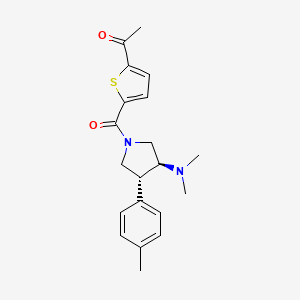 molecular formula C20H24N2O2S B5664410 1-(5-{[(3S*,4R*)-3-(dimethylamino)-4-(4-methylphenyl)pyrrolidin-1-yl]carbonyl}-2-thienyl)ethanone 