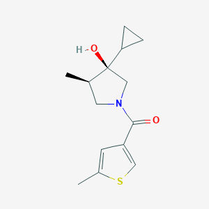molecular formula C14H19NO2S B5664425 (3R*,4R*)-3-cyclopropyl-4-methyl-1-[(5-methyl-3-thienyl)carbonyl]-3-pyrrolidinol 