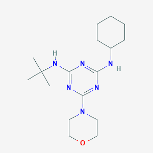 molecular formula C17H30N6O B5664473 N-(tert-butyl)-N'-cyclohexyl-6-(4-morpholinyl)-1,3,5-triazine-2,4-diamine 