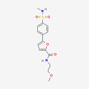 molecular formula C15H18N2O5S B5664500 N-(2-methoxyethyl)-5-{4-[(methylamino)sulfonyl]phenyl}-2-furamide 