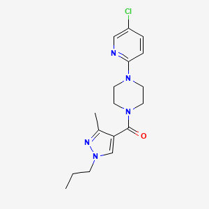 molecular formula C17H22ClN5O B5664514 1-(5-chloro-2-pyridinyl)-4-[(3-methyl-1-propyl-1H-pyrazol-4-yl)carbonyl]piperazine 