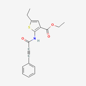 molecular formula C18H17NO3S B5664526 ethyl 5-ethyl-2-[(3-phenyl-2-propynoyl)amino]-3-thiophenecarboxylate 