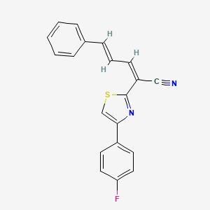 molecular formula C20H13FN2S B5664532 2-[4-(4-fluorophenyl)-1,3-thiazol-2-yl]-5-phenyl-2,4-pentadienenitrile 