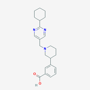 molecular formula C23H29N3O2 B5664599 3-{1-[(2-cyclohexylpyrimidin-5-yl)methyl]piperidin-3-yl}benzoic acid 