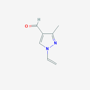molecular formula C7H8N2O B056646 3-Methyl-1-vinyl-1H-pyrazole-4-carbaldehyde CAS No. 120841-95-4