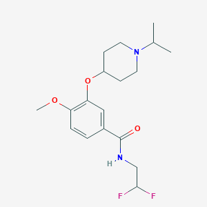 molecular formula C18H26F2N2O3 B5664612 N-(2,2-difluoroethyl)-3-[(1-isopropylpiperidin-4-yl)oxy]-4-methoxybenzamide 