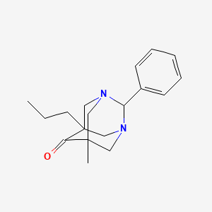 molecular formula C18H24N2O B5664620 5-methyl-2-phenyl-7-propyl-1,3-diazatricyclo[3.3.1.1~3,7~]decan-6-one 