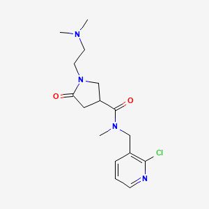 molecular formula C16H23ClN4O2 B5664635 N-[(2-chloro-3-pyridinyl)methyl]-1-[2-(dimethylamino)ethyl]-N-methyl-5-oxo-3-pyrrolidinecarboxamide 