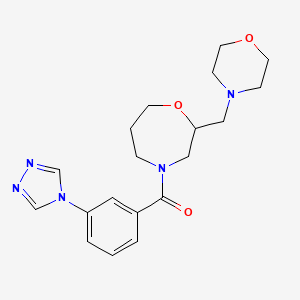molecular formula C19H25N5O3 B5664641 2-(4-morpholinylmethyl)-4-[3-(4H-1,2,4-triazol-4-yl)benzoyl]-1,4-oxazepane 