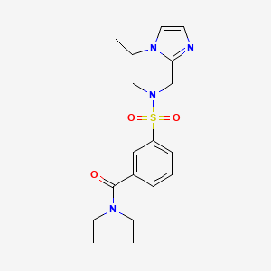 molecular formula C18H26N4O3S B5664648 N,N-diethyl-3-{[[(1-ethyl-1H-imidazol-2-yl)methyl](methyl)amino]sulfonyl}benzamide 