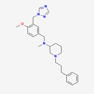 molecular formula C26H35N5O B5664655 N-[4-methoxy-3-(1H-1,2,4-triazol-1-ylmethyl)benzyl]-N-methyl-1-(3-phenylpropyl)-3-piperidinamine 