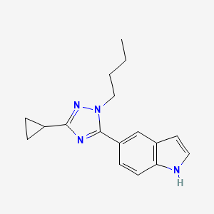 molecular formula C17H20N4 B5664679 5-(1-butyl-3-cyclopropyl-1H-1,2,4-triazol-5-yl)-1H-indole 