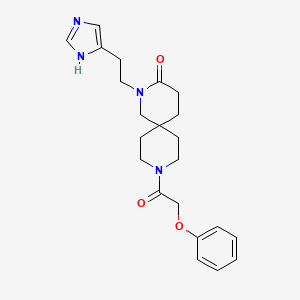 molecular formula C22H28N4O3 B5664684 2-[2-(1H-imidazol-4-yl)ethyl]-9-(phenoxyacetyl)-2,9-diazaspiro[5.5]undecan-3-one 