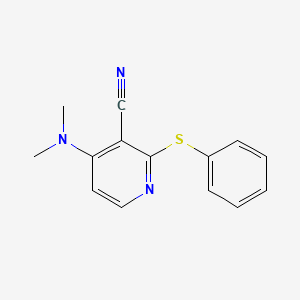 molecular formula C14H13N3S B5664694 4-(dimethylamino)-2-(phenylthio)nicotinonitrile 