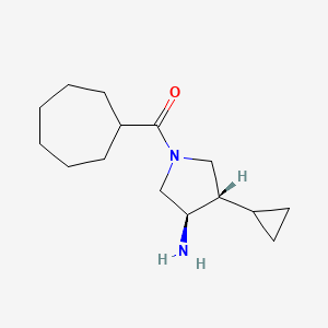 molecular formula C15H26N2O B5664710 (3R*,4S*)-1-(cycloheptylcarbonyl)-4-cyclopropyl-3-pyrrolidinamine 