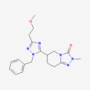 molecular formula C19H24N6O2 B5664716 6-[1-benzyl-3-(2-methoxyethyl)-1H-1,2,4-triazol-5-yl]-2-methyl-5,6,7,8-tetrahydro[1,2,4]triazolo[4,3-a]pyridin-3(2H)-one 