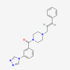 molecular formula C22H23N5O B5664730 1-[(2E)-3-phenyl-2-propen-1-yl]-4-[3-(4H-1,2,4-triazol-4-yl)benzoyl]piperazine 