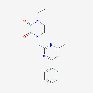 molecular formula C18H20N4O2 B5664772 1-ethyl-4-[(4-methyl-6-phenylpyrimidin-2-yl)methyl]piperazine-2,3-dione 