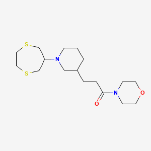 molecular formula C17H30N2O2S2 B5664781 4-{3-[1-(1,4-dithiepan-6-yl)-3-piperidinyl]propanoyl}morpholine 