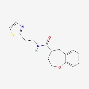 molecular formula C16H18N2O2S B5664799 N-[2-(1,3-thiazol-2-yl)ethyl]-2,3,4,5-tetrahydro-1-benzoxepine-4-carboxamide 