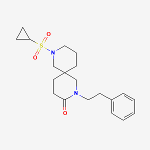 molecular formula C20H28N2O3S B5664801 8-(cyclopropylsulfonyl)-2-(2-phenylethyl)-2,8-diazaspiro[5.5]undecan-3-one 