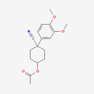 molecular formula C17H21NO4 B5664820 4-cyano-4-(3,4-dimethoxyphenyl)cyclohexyl acetate 