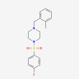 molecular formula C18H21FN2O2S B5664821 1-[(4-fluorophenyl)sulfonyl]-4-(2-methylbenzyl)piperazine 