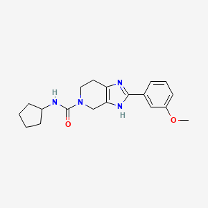 molecular formula C19H24N4O2 B5664838 N-cyclopentyl-2-(3-methoxyphenyl)-1,4,6,7-tetrahydro-5H-imidazo[4,5-c]pyridine-5-carboxamide 