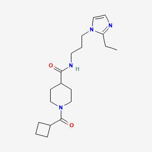 molecular formula C19H30N4O2 B5664861 1-(cyclobutylcarbonyl)-N-[3-(2-ethyl-1H-imidazol-1-yl)propyl]-4-piperidinecarboxamide 
