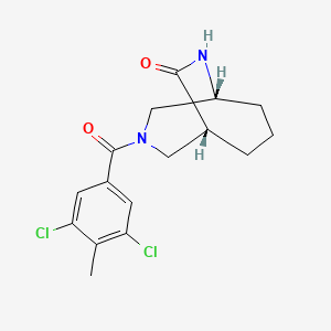 molecular formula C16H18Cl2N2O2 B5664869 (1S*,5R*)-3-(3,5-dichloro-4-methylbenzoyl)-3,9-diazabicyclo[3.3.2]decan-10-one 