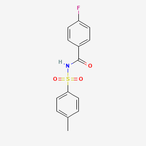 molecular formula C14H12FNO3S B5664873 4-fluoro-N-[(4-methylphenyl)sulfonyl]benzamide 