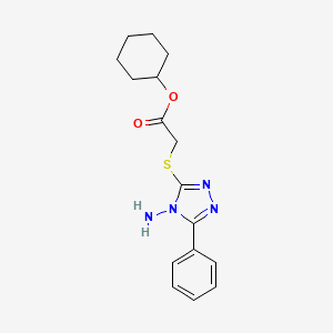 molecular formula C16H20N4O2S B5664878 cyclohexyl [(4-amino-5-phenyl-4H-1,2,4-triazol-3-yl)thio]acetate 