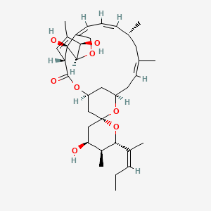 molecular formula C35H50O8 B566489 (1R,4S,4'S,5'S,6R,6'S,8R,10Z,13R,14Z,16Z,20R,21R,24S)-4',21,24-trihydroxy-5',11,13,22-tetramethyl-6'-[(Z)-pent-2-en-2-yl]spiro[3,7,19-trioxatetracyclo[15.6.1.14,8.020,24]pentacosa-10,14,16,22-tetraene-6,2'-oxane]-2-one CAS No. 102042-16-0