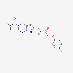 molecular formula C20H27N5O3 B5664922 2-({[(3,4-dimethylphenoxy)acetyl]amino}methyl)-N,N-dimethyl-6,7-dihydropyrazolo[1,5-a]pyrazine-5(4H)-carboxamide 