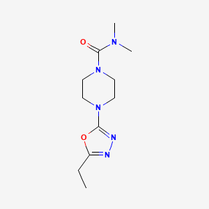molecular formula C11H19N5O2 B5664945 4-(5-ethyl-1,3,4-oxadiazol-2-yl)-N,N-dimethylpiperazine-1-carboxamide 