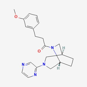 molecular formula C21H26N4O2 B5664963 (1S*,5R*)-6-[3-(3-methoxyphenyl)propanoyl]-3-(2-pyrazinyl)-3,6-diazabicyclo[3.2.2]nonane 