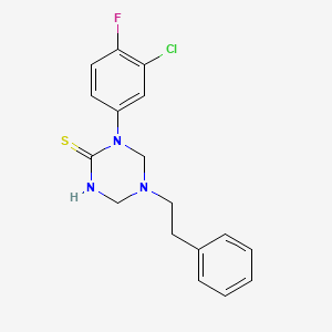 1-(3-chloro-4-fluorophenyl)-5-(2-phenylethyl)-1,3,5-triazinane-2-thione