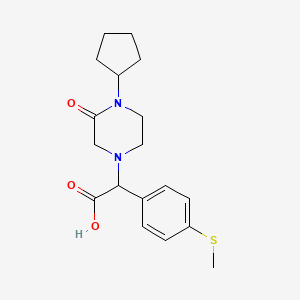 molecular formula C18H24N2O3S B5664994 (4-cyclopentyl-3-oxopiperazin-1-yl)[4-(methylthio)phenyl]acetic acid 