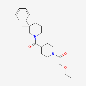 molecular formula C22H32N2O3 B5665002 1-{[1-(ethoxyacetyl)piperidin-4-yl]carbonyl}-3-methyl-3-phenylpiperidine 