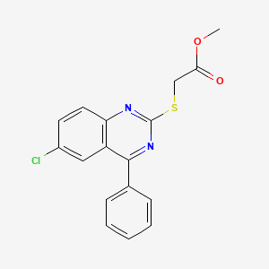 molecular formula C17H13ClN2O2S B5665019 methyl [(6-chloro-4-phenyl-2-quinazolinyl)thio]acetate 