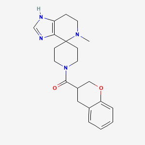 molecular formula C21H26N4O2 B5665029 1'-(3,4-dihydro-2H-chromen-3-ylcarbonyl)-5-methyl-1,5,6,7-tetrahydrospiro[imidazo[4,5-c]pyridine-4,4'-piperidine] 