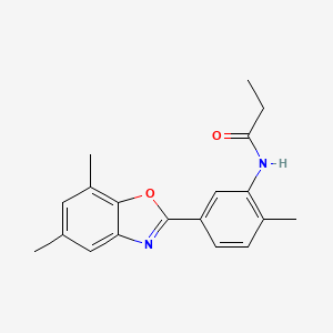 molecular formula C19H20N2O2 B5665047 N-[5-(5,7-dimethyl-1,3-benzoxazol-2-yl)-2-methylphenyl]propanamide 