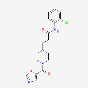 molecular formula C18H20ClN3O3 B5665054 N-(2-chlorophenyl)-3-[1-(1,3-oxazol-5-ylcarbonyl)piperidin-4-yl]propanamide 