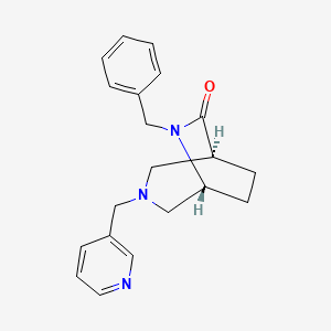 molecular formula C20H23N3O B5665069 (1S*,5R*)-6-benzyl-3-(pyridin-3-ylmethyl)-3,6-diazabicyclo[3.2.2]nonan-7-one 