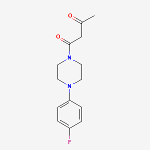 molecular formula C14H17FN2O2 B5665074 4-[4-(4-fluorophenyl)-1-piperazinyl]-4-oxo-2-butanone 