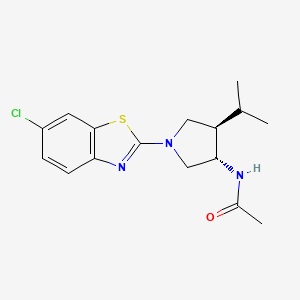 molecular formula C16H20ClN3OS B5665079 N-[(3S*,4R*)-1-(6-chloro-1,3-benzothiazol-2-yl)-4-isopropylpyrrolidin-3-yl]acetamide 