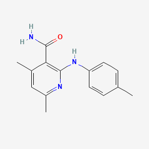 molecular formula C15H17N3O B5665085 4,6-dimethyl-2-[(4-methylphenyl)amino]nicotinamide 